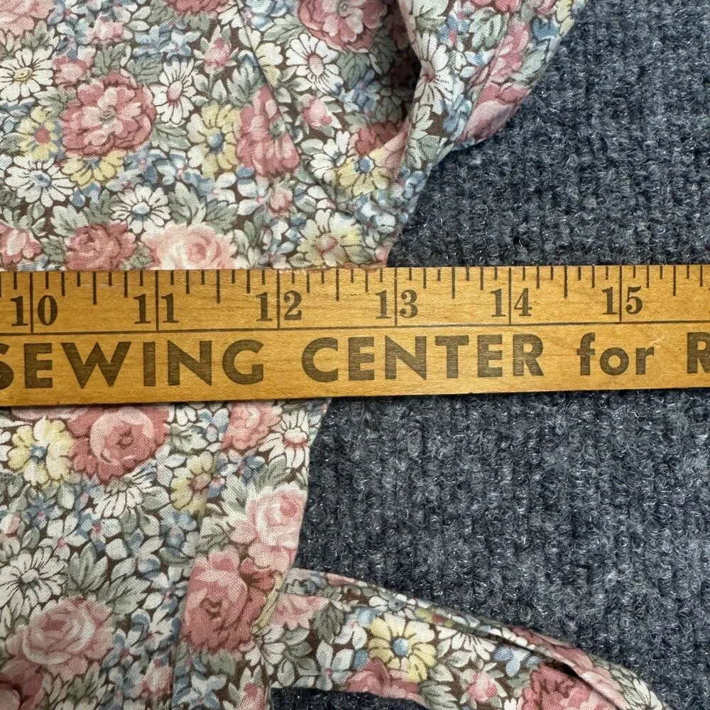 Vintage Colonial Prairie Peasant 70s 80s Girls Dress Floral Long Sleeve Sz 1 USA